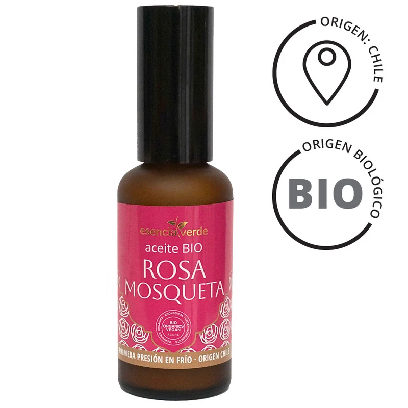 Aceite de Rosa de mosqueta BIO de CHILE - 50 ml. Esencia Verde