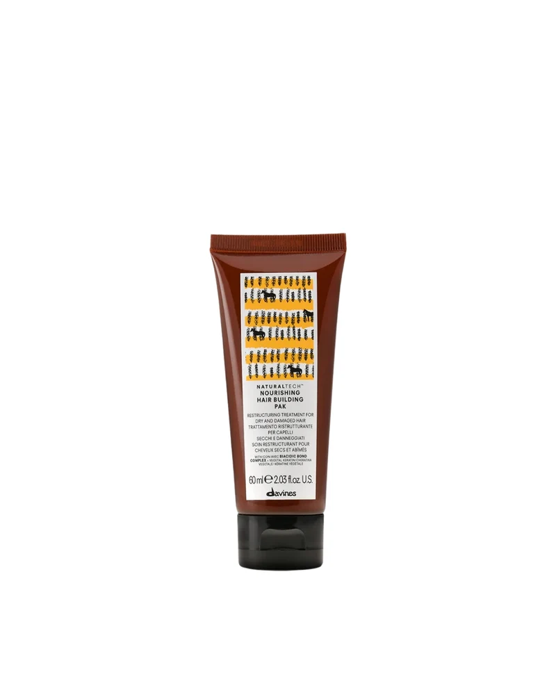 DAVINES NATURALTECH NOURISHING HAIR BUILDING PAK – Maschera Ristrutturante con Cheratina Vegetale per Capelli Secchi e Danneggiati