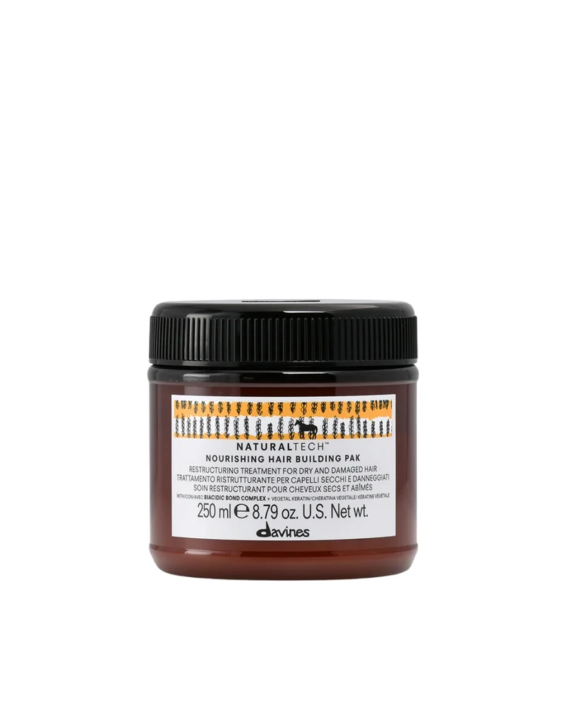 DAVINES NATURALTECH NOURISHING HAIR BUILDING PAK – Maschera Ristrutturante con Cheratina Vegetale per Capelli Secchi e Danneggiati