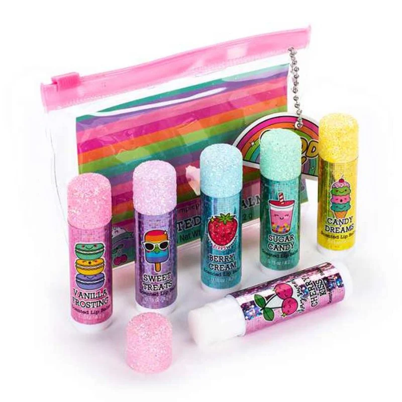 Set bálsamos de labios con glitter