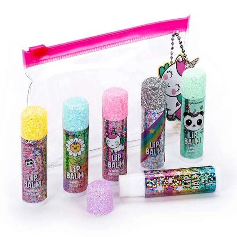 Set bálsamos de labios con glitter