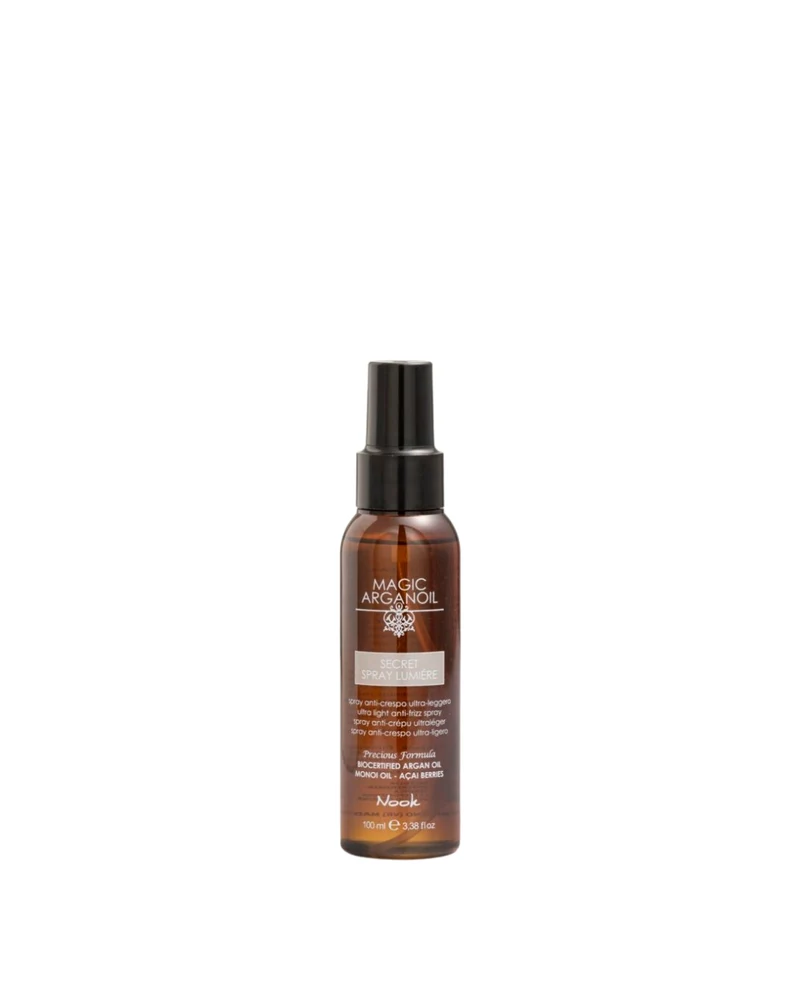 NOOK SECRET SPRAY LUMIÈRE ANTI-FRIZZ – Olio spray ultra-leggero anti-crespo per capelli opachi e ribelli