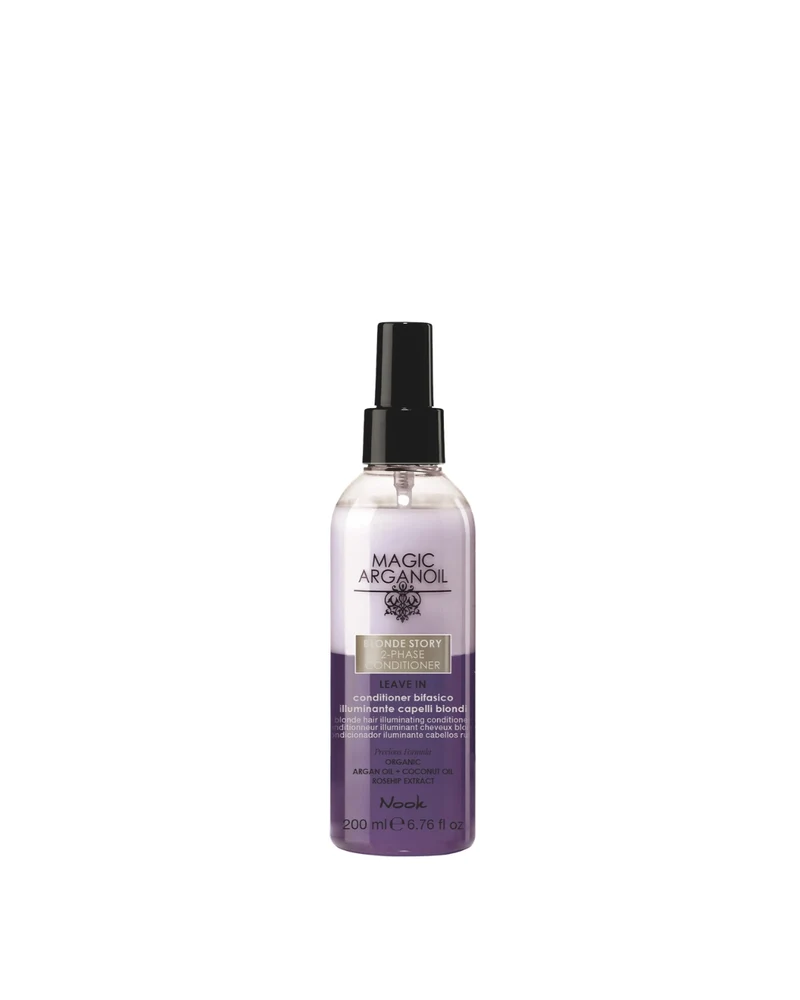 NOOK BLONDE STORY 2-PHASE CONDITIONER LEAVE-IN – Conditioner bifasico senza risciacquo per capelli biondi, decolorati, con mèches, bianchi e grigi