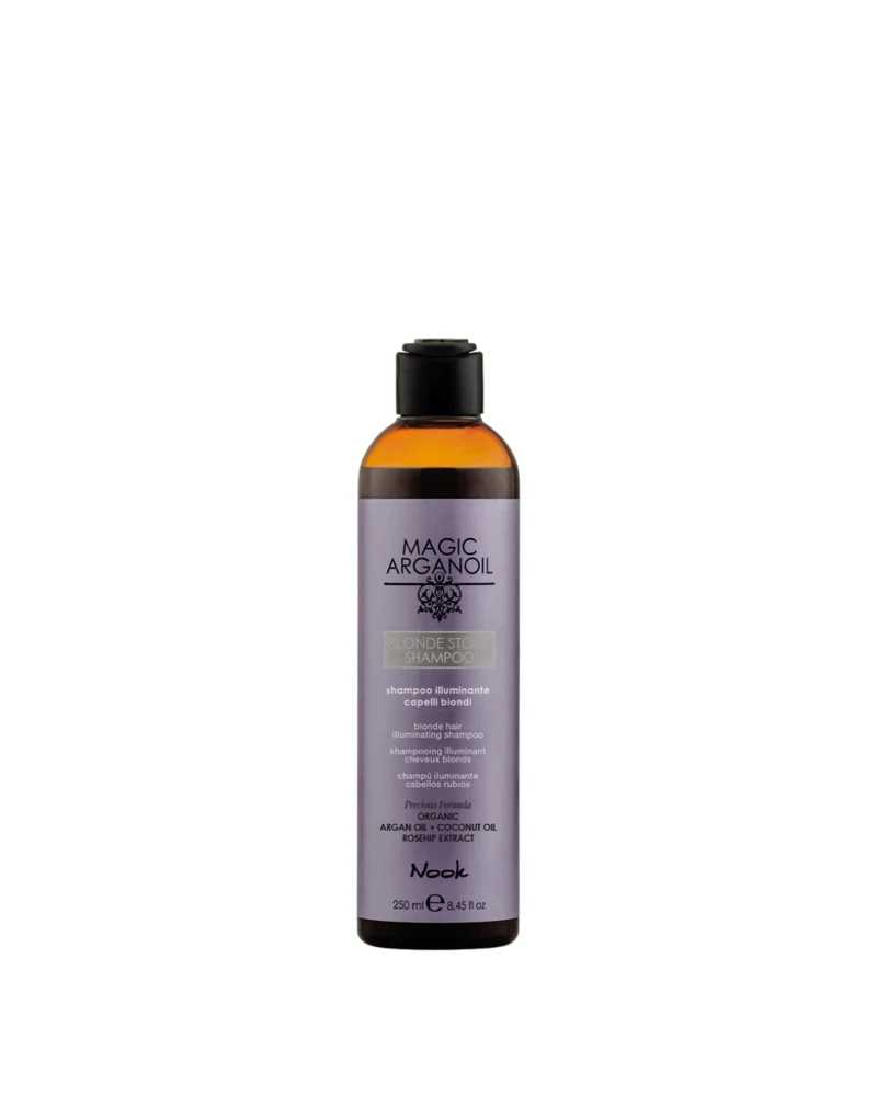 NOOK BLONDE STORY ILLUMINATING SHAMPOO – Shampoo illuminante per capelli biondi, decolorati, con mèches, bianchi e grigi