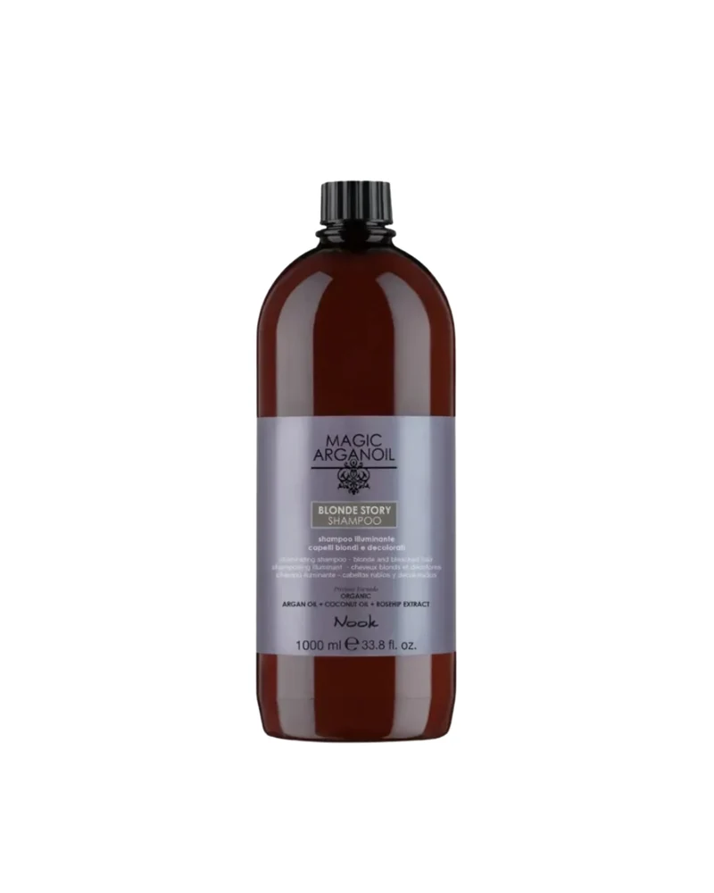 NOOK BLONDE STORY ILLUMINATING SHAMPOO – Shampoo illuminante per capelli biondi, decolorati, con mèches, bianchi e grigi
