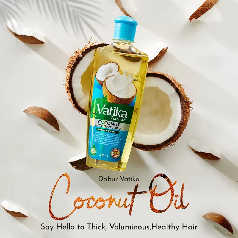 Dabur Vatika Aceite Capilar de Coco 200 ml - Nutrición intensa y brillo para todo tipo de cabello