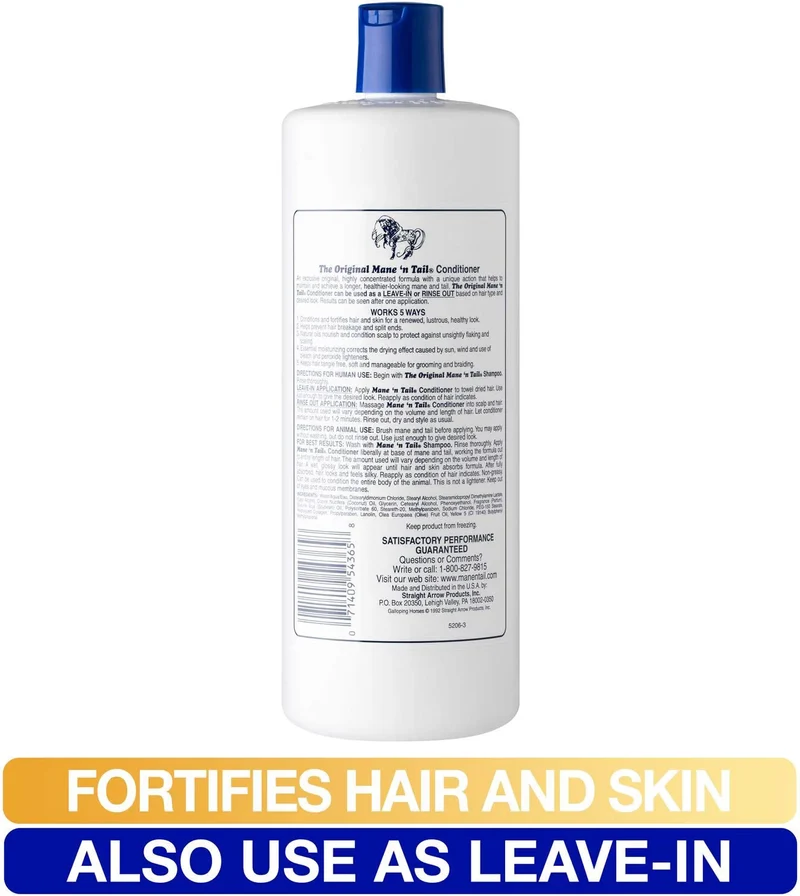 Straight Arrow Products Inc Original Horse – Bálsamo/Acondicionador (32 oz / 946 ml aprox.) | Hidratación intensa, desenredado y acabado sedoso