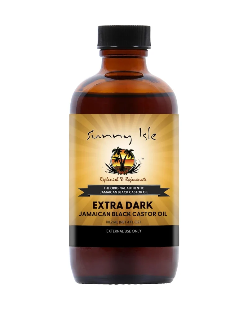 Sunny Isle Jamaican Black Castor Oil – Extra Dark (4 oz / 120 ml) | Aceite de ricino negro jamaicano para sellar hidratación y fortalecer el aspecto del cabello