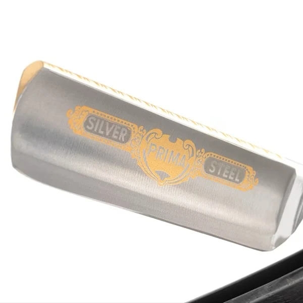 德國 Dovo 碳鋼直式剃刀 4580 PRIMA 頂尖系列 24K鍍金蝕刻 烏木手柄