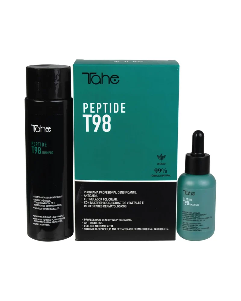 TAHE - Pack Peptide T98 Anticaída Concentrado 50 ml + Champú Repair 300 ml - Estimula el Folículo y el Crecimiento, Redensifica - Cabello Debilitado