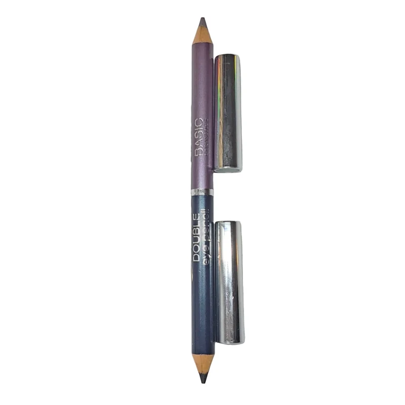 Doble Lápiz de ojos con Dos Colores - Double Eye Pencil Basic Cosmetic - Azul y Lila