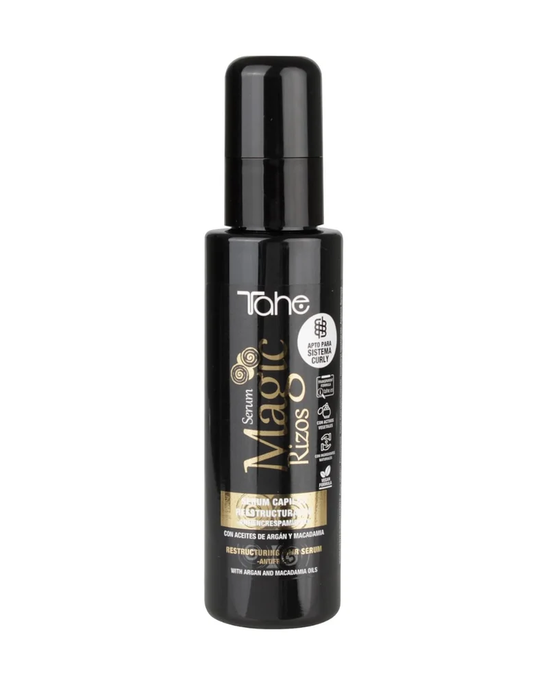 TAHE - Magic Rizos Sérum Capilar Reestructurante Antiencrespamiento 100 ml - Elimina el Frizz y Sella las Puntas Abiertas - Método Curly, Sin Peso