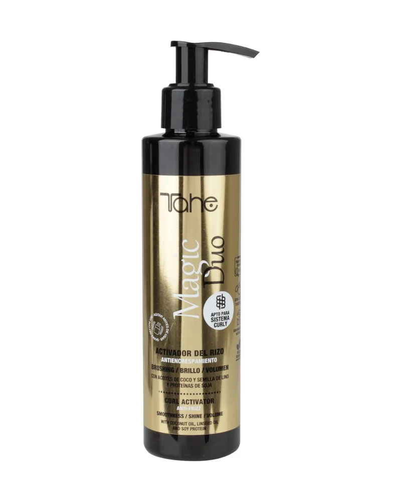 TAHE - Magic Duo Activador del Rizo y Alisador Antiencrespamiento 2en1 (200ml) - Rizo Definido con Difusor o Alisado 24h a Brushing - Método Curly