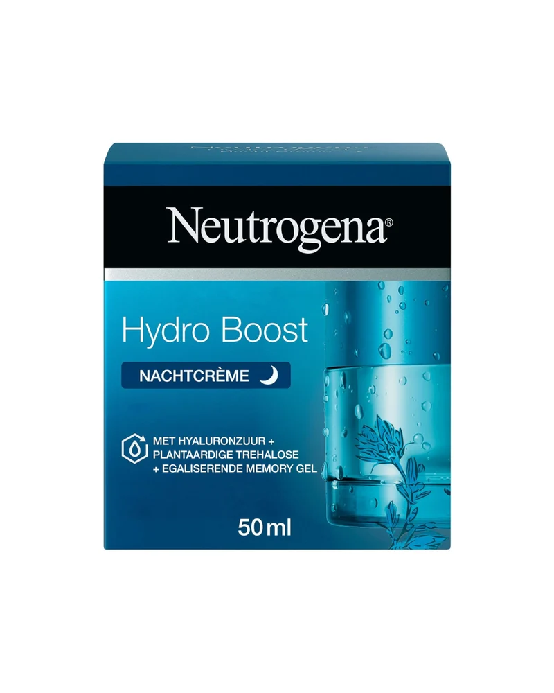 NEUTROGENA - Hydro Boost Crema de Noche Hidratante sin Aceite 50 ml - 6 Veces Más Hidratación con Ácido Hialurónico y Complejo NHF - Todo Tipo de Piel