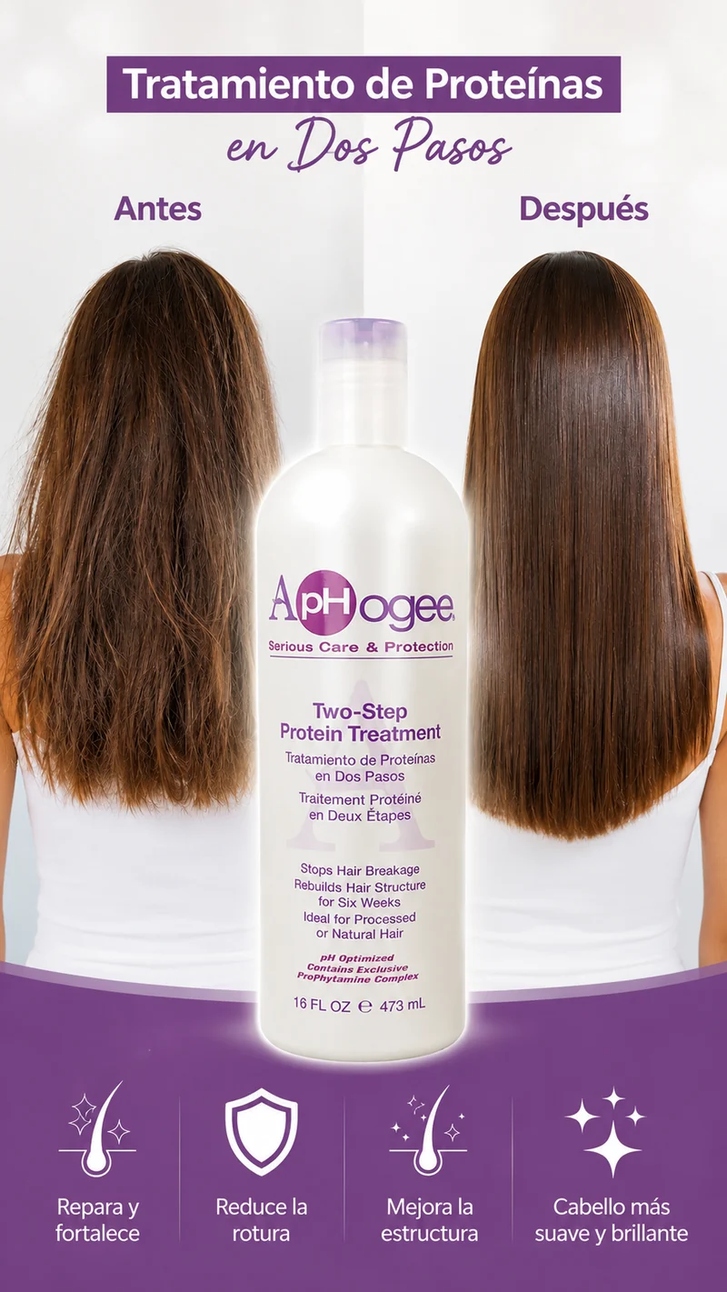 Aphogee Tratamiento de Proteínas en Dos Pasos 473 ml - Reparación intensiva para cabello muy dañado