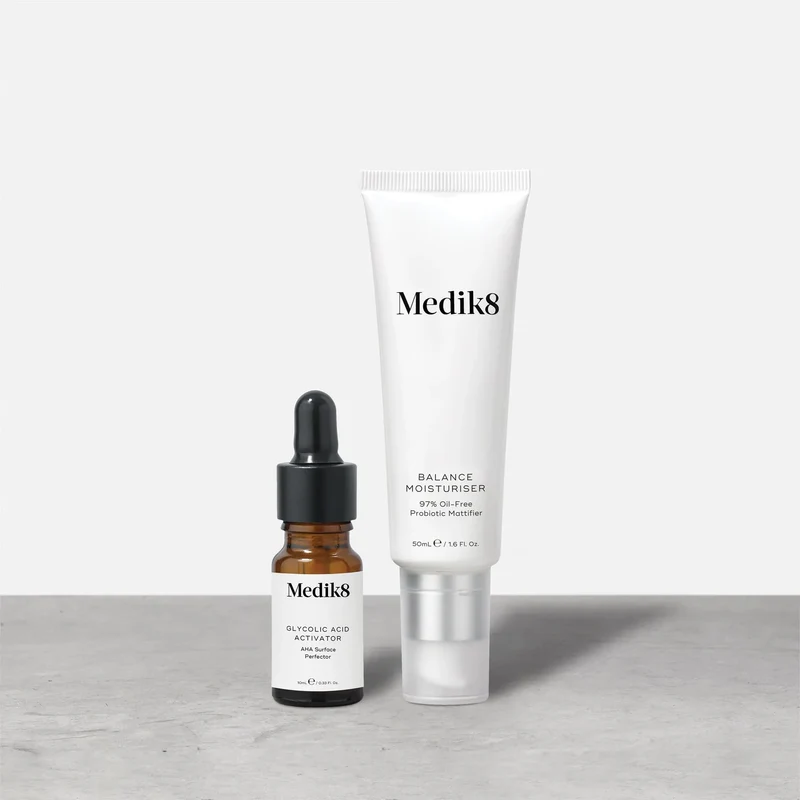 Medik8 Balance Moisturiser with Glycolic Acid Activator 10ml 50ml