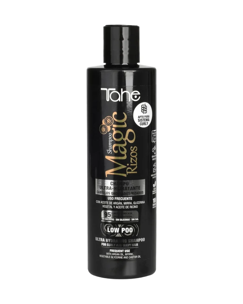 TAHE - Magic Rizos Champú Ultra-Hidratante Low Poo Método Curly 300ml - Limpia Suave y Define el Rizo sin Resecar - Cabello Rizado y Ondulado