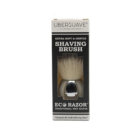 Ubersuave Eco-Razor 540 Bulbous Chrome Shaving Brush (Synthetic Silvertip) 鍍鉻球柄剃須刷（合成銀尖）