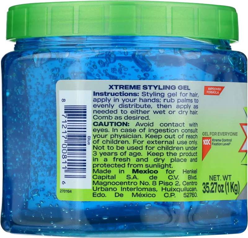 Wet Line Xtreme Professional Styling Gel Extra Hold Azul – 1 kg (35.26 oz)