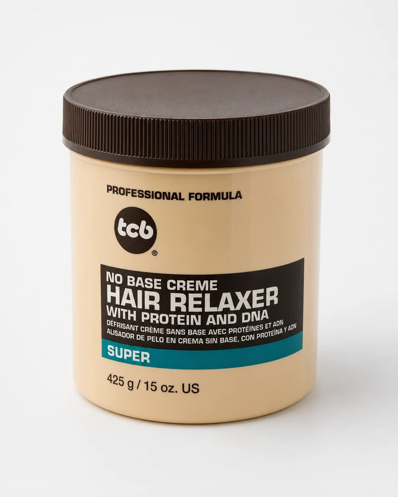 TCB Hair Relaxer No Base Creme – Super (425 g) | Alisado intenso para cabello muy rizado, grueso y resistente