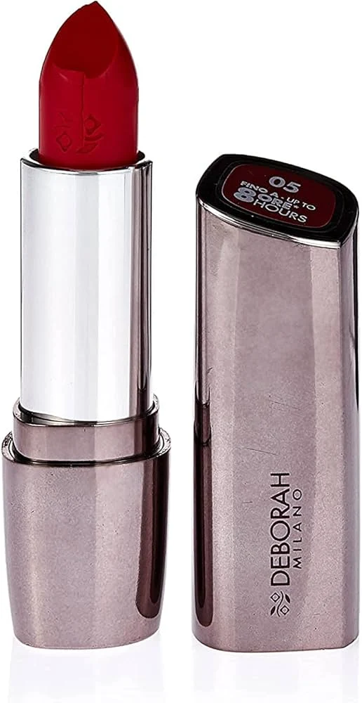 Deborah Milano Red Long Lasting Lipstick – Pintalabios larga duración con aroma frutal