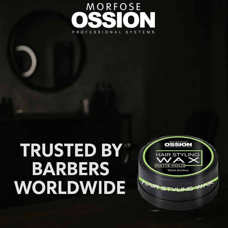 Morfose Ossion Premium Barber Line – Hair Styling Wax Matte Hold (150 ml) | Fijación fuerte y acabado mate profesional