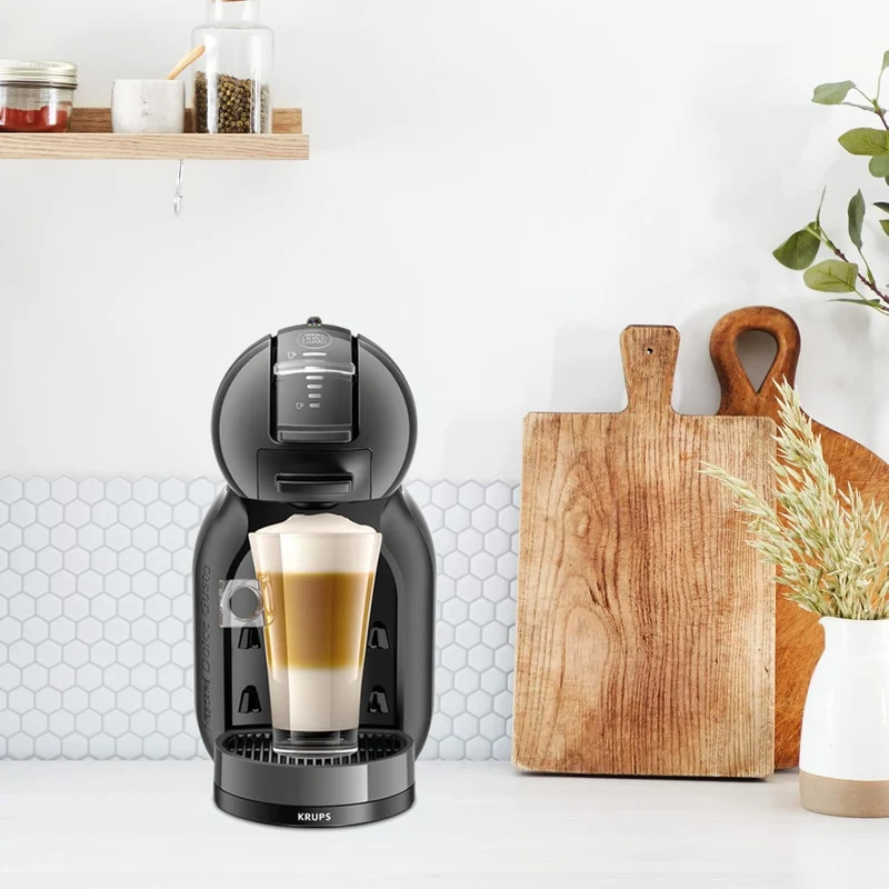 Krups Nescafé Dolce Gusto Mini Me Cafetera, capacidad 0.8 L, bebidas frías o calientes, Play&Select, Thermoblock, 35 tipos café, Negra, KP1238