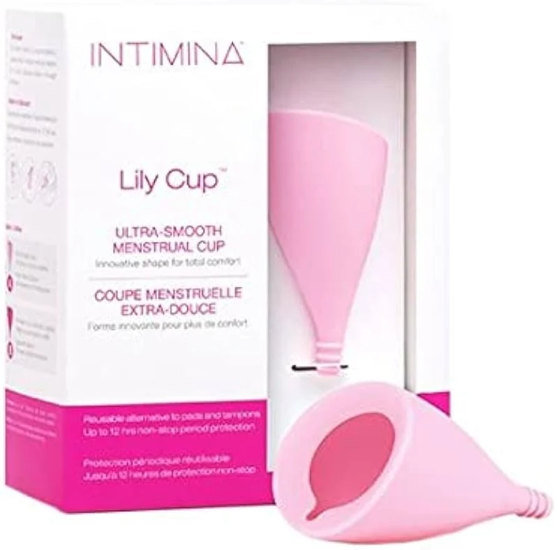 INTIMINA - Lily Cup Copa Menstrual Talla A y B - Se Enrolla tan Fina como un Tampón y Fácil de Poner - Silicona Médica, 10 Horas de Protección