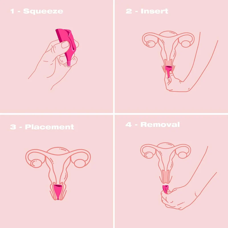 INTIMINA - Lily Cup Copa Menstrual Talla A y B - Se Enrolla tan Fina como un Tampón y Fácil de Poner - Silicona Médica, 10 Horas de Protección