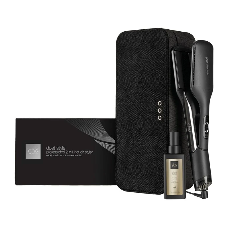 PLANCHA DE PELO DE AIRE CALIENTE 2 EN 1 GHD DUET NEGRA *Edición Limitada estuche de Regalo