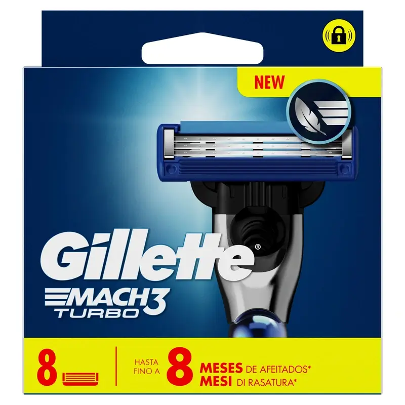 Gillette Mach3 Turbo hombre, 8 Recambios