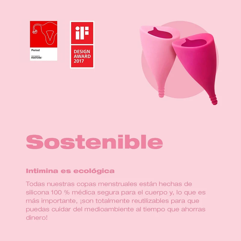 INTIMINA - Lily Cup Compact Copa Menstrual Plegable Talla A y B - Se Pliega y Cabe en su Estuche, Ideal para Viajar - 10 Horas, Silicona Médica