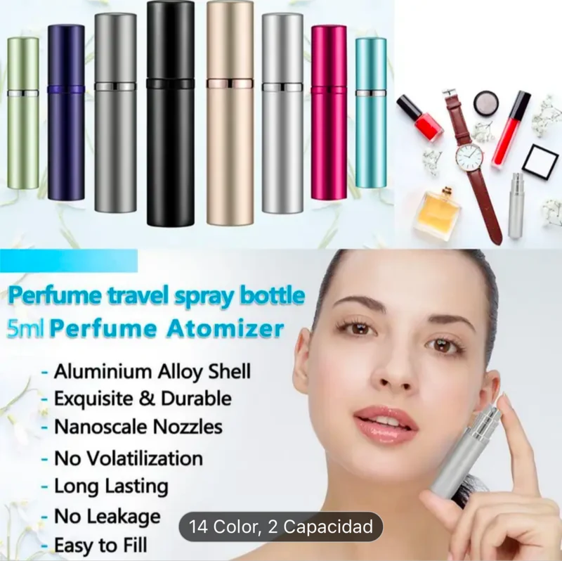 Muestra recargable de perfume para viaje