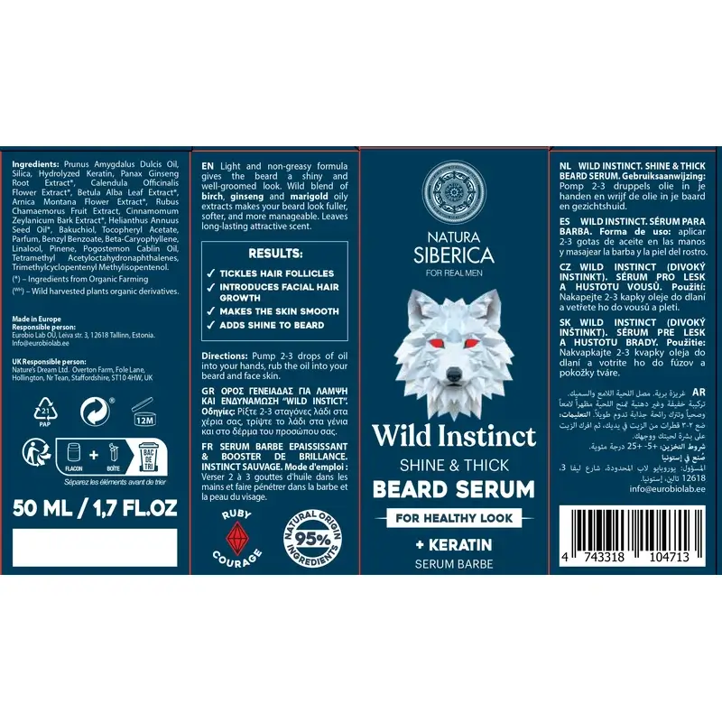 Natura Siberica Men Wild Arctic. Sérum Para Barba , 50 ml
