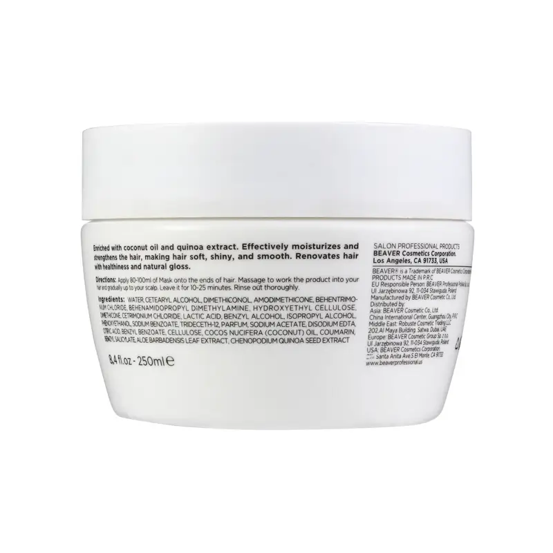 Beaver Mascarilla Hidratante Coconut Oil & Quinoa , 250 ml
