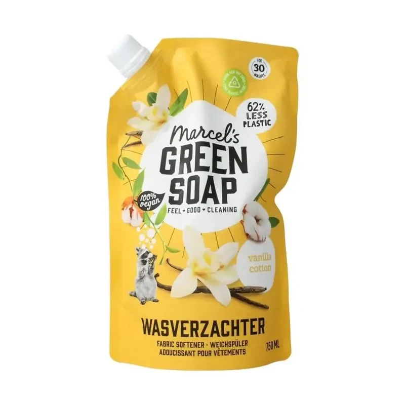Marcels Green Soap Wasverzachter vanille & katoen navulling 750 ml