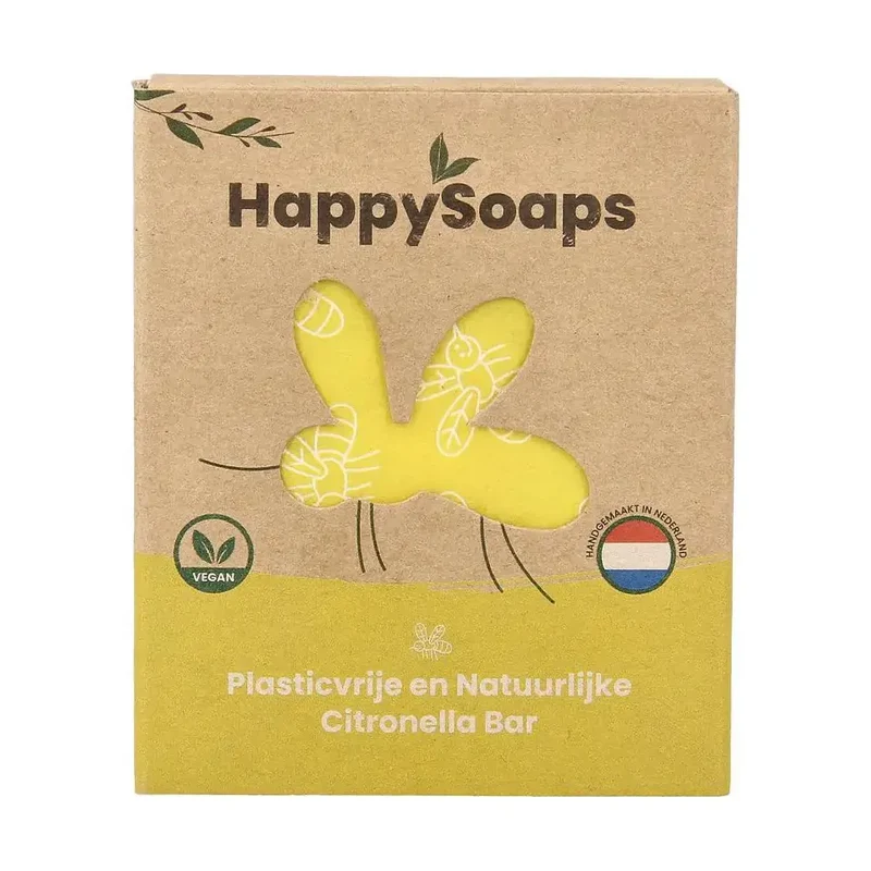 Happysoaps Anti insect bar citroen & krachtige munt 40 gram