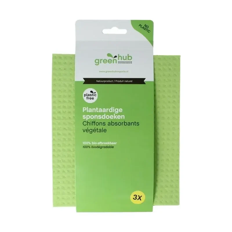 Greenhub Sponsdoeken plantaardig 3 stuks