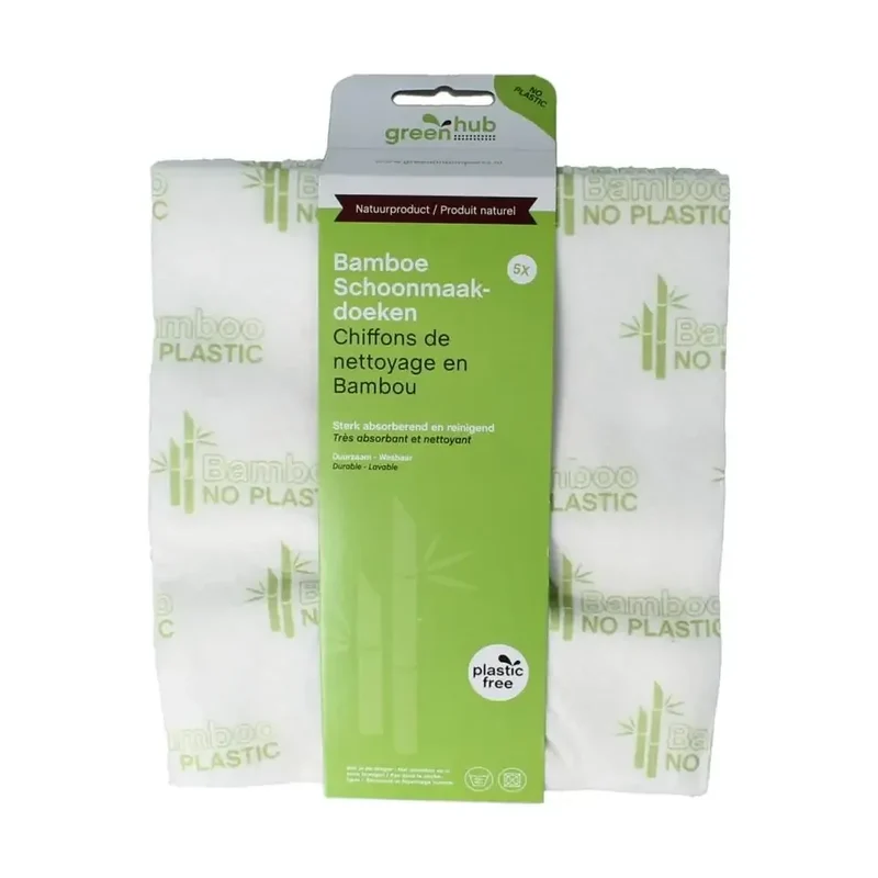 Greenhub Schoonmaakdoeken bamboe 5 stuks