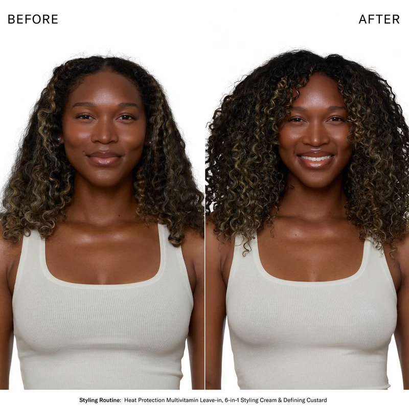 Trío de peinado Juicy: acondicionador sin enjuague, crema de peinado 6 en 1, crema definidora.