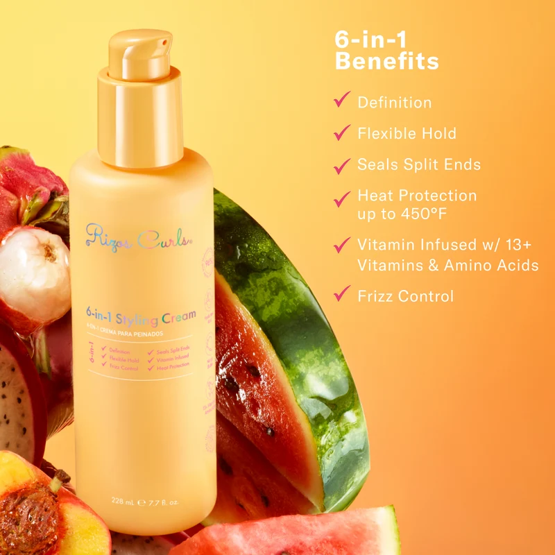 Trío de peinado Juicy: acondicionador sin enjuague, crema de peinado 6 en 1, crema definidora.