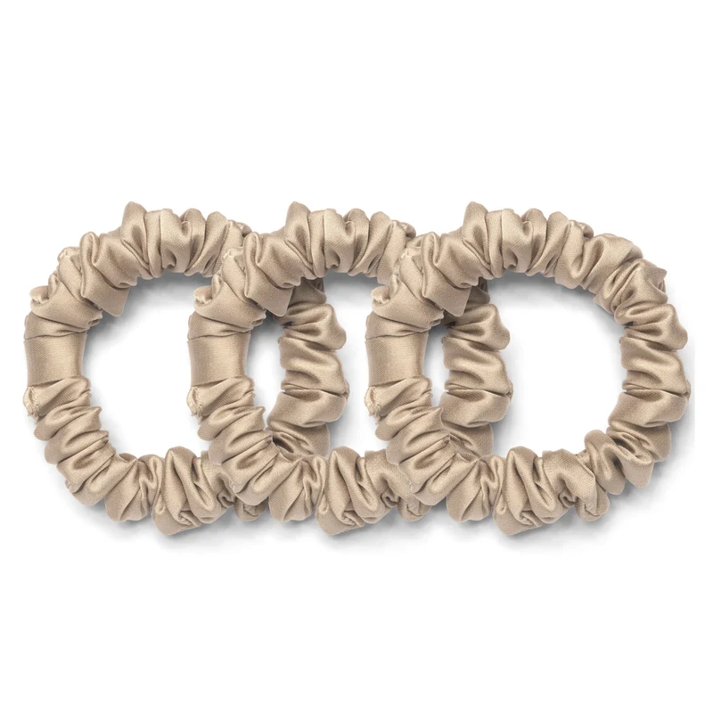 Paquete de 3 mini scrunchies de seda vegana (100 % de descuento)