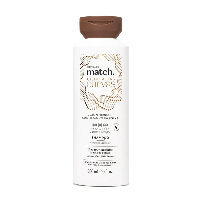 Shampoo para cabellos rizado y crespo 300 ML MATCH