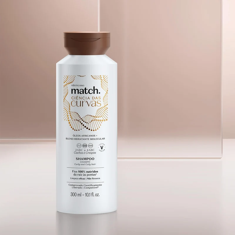 Shampoo para cabellos rizado y crespo 300 ML MATCH