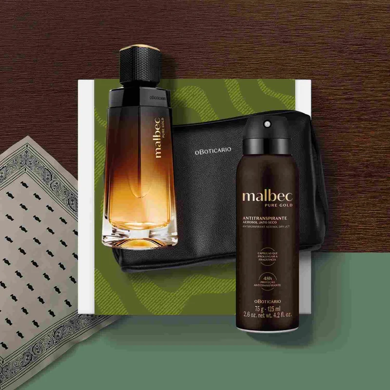 KIT DE REGALOS MASCULINO MALBEC PURE GOLD