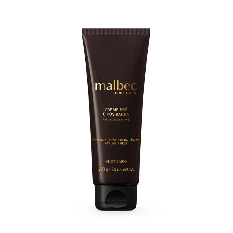 CREMA PARA ANTES Y DESPUÉS DE LA AFEITADA MALBEC PURE GOLD 200 g