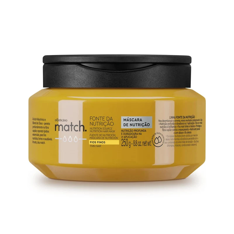 Mascarilla Capilar Fuente de Nutrición Cabellos Finos, 250 g Match