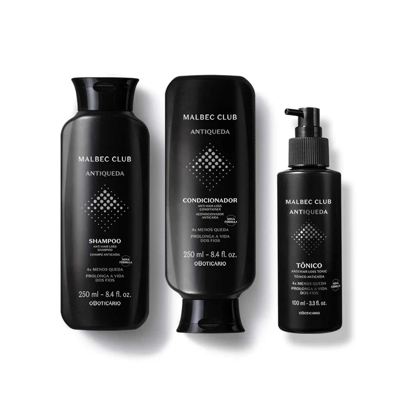 Kit de cuidado capilar anticaída masculino Malbec Club