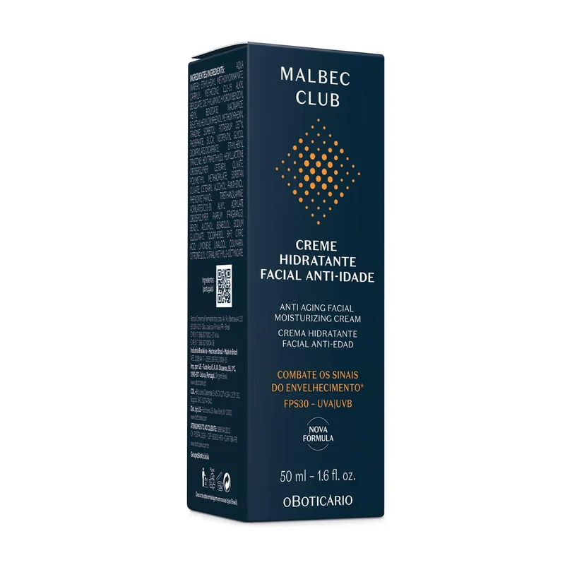 Crema hidratante facial anti edad hombre Malbec Club 50 ML