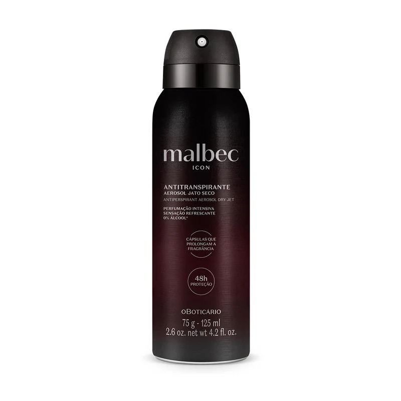 DESODORANTE ANTITRANSPIRANTE AEROSOL MALBEC ICON, 75g